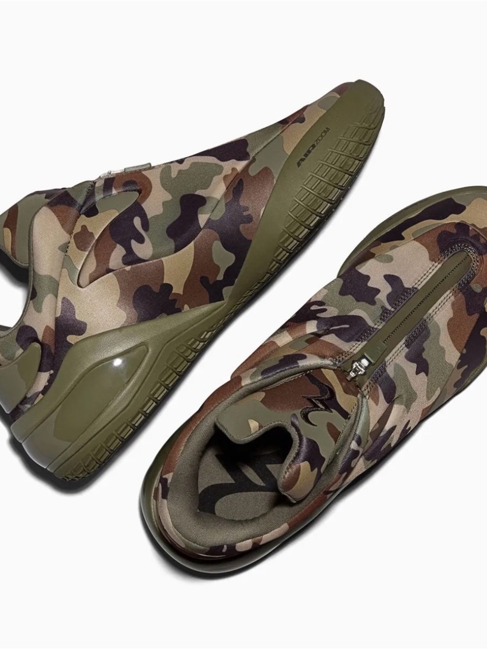 CONVERSE SHAI 001- Camo Zip-Front Sneakers - Olive/Brown